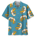 Funny Banana Duck Hawaiian Shirt Animal Lover Button Down Summer Aloha Shirt. 3XL