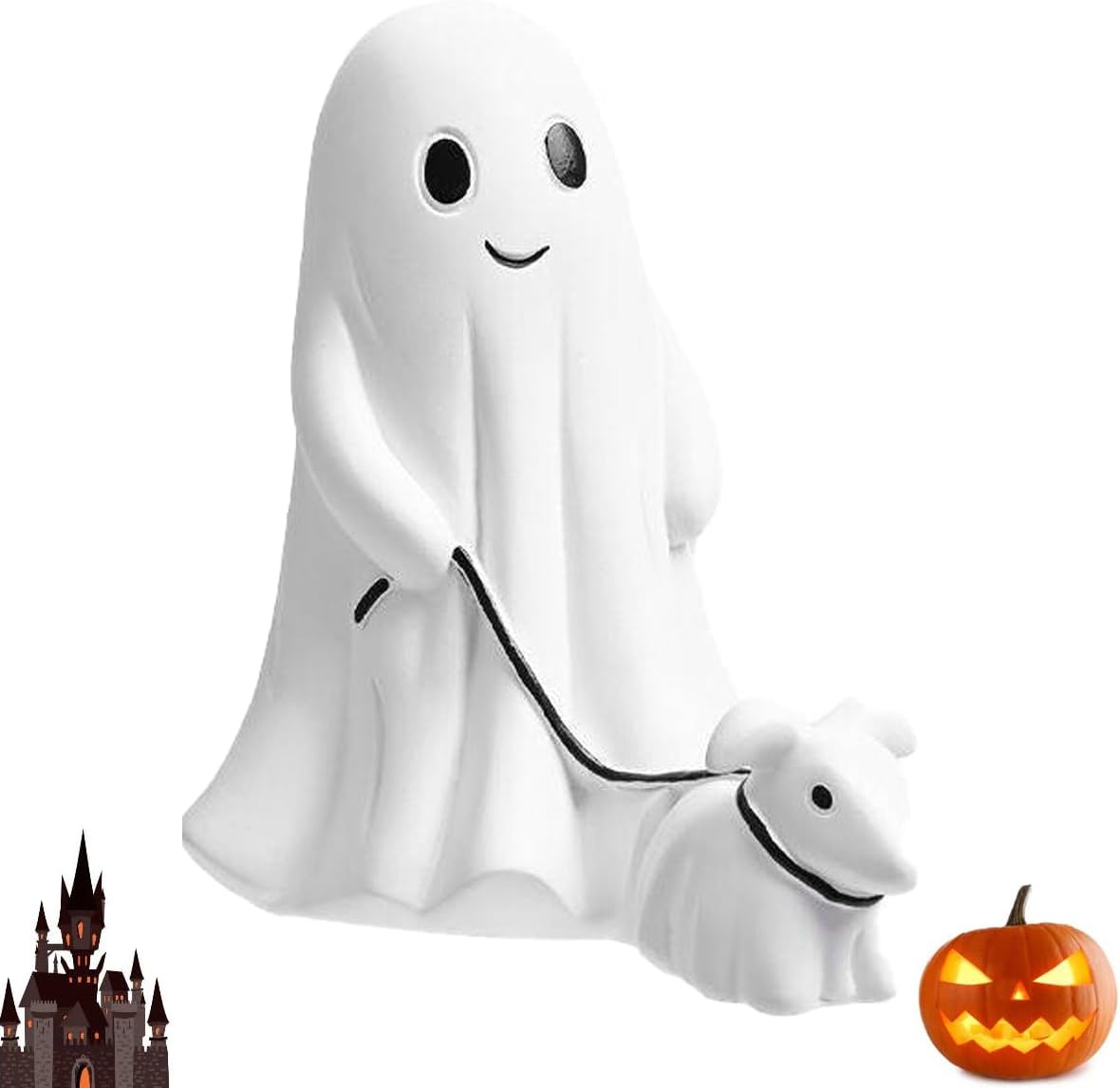 Ghost Walking Dog Statue Decor
