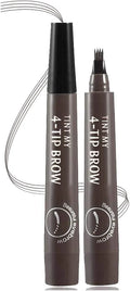 Eyebrow Pen Microblading 4 Fork Tip Eyebrow Pencil Creates Lasting MakeUp Professional Natural Brow Pen Cover Sparse Areas Daily Waterproof 3D Brow Pencil (04#Gray Brown)