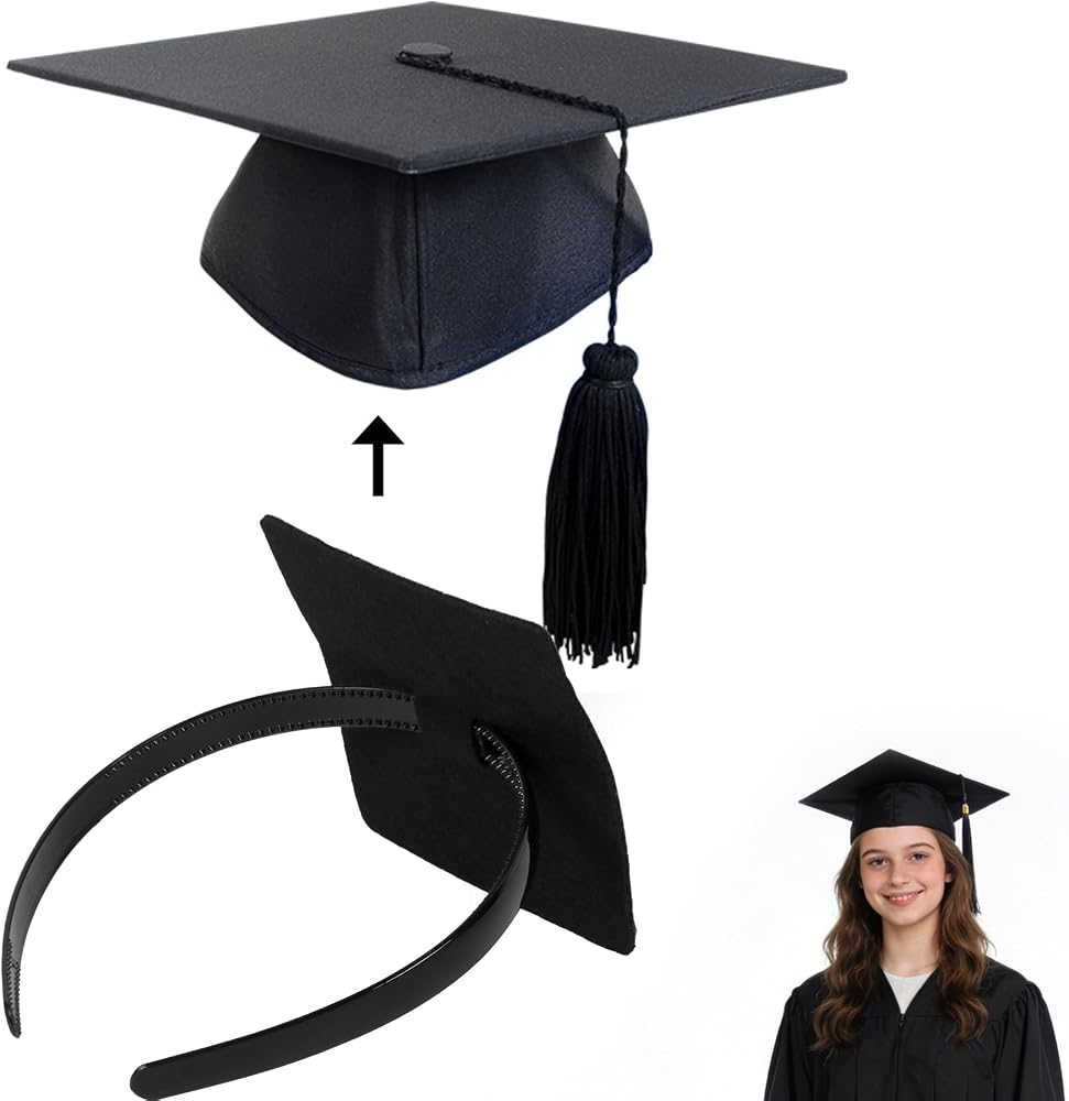 Graduation Cap Headband – Anti-Fall Firm Hairband with Adhesive Felt, Secures Your Grad Cap & Hairstyle in Place