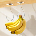 Self Adhesive Banana Hook Under Cabinet Foldable, 2 Pack Heavy Duty Metal Holder(13lb), Clear Banana Hanger
