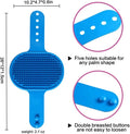 Dog Bath Brush Pet Bath Comb Brush Soothing Massage Rubber Comb with Adjustable Ring Handle