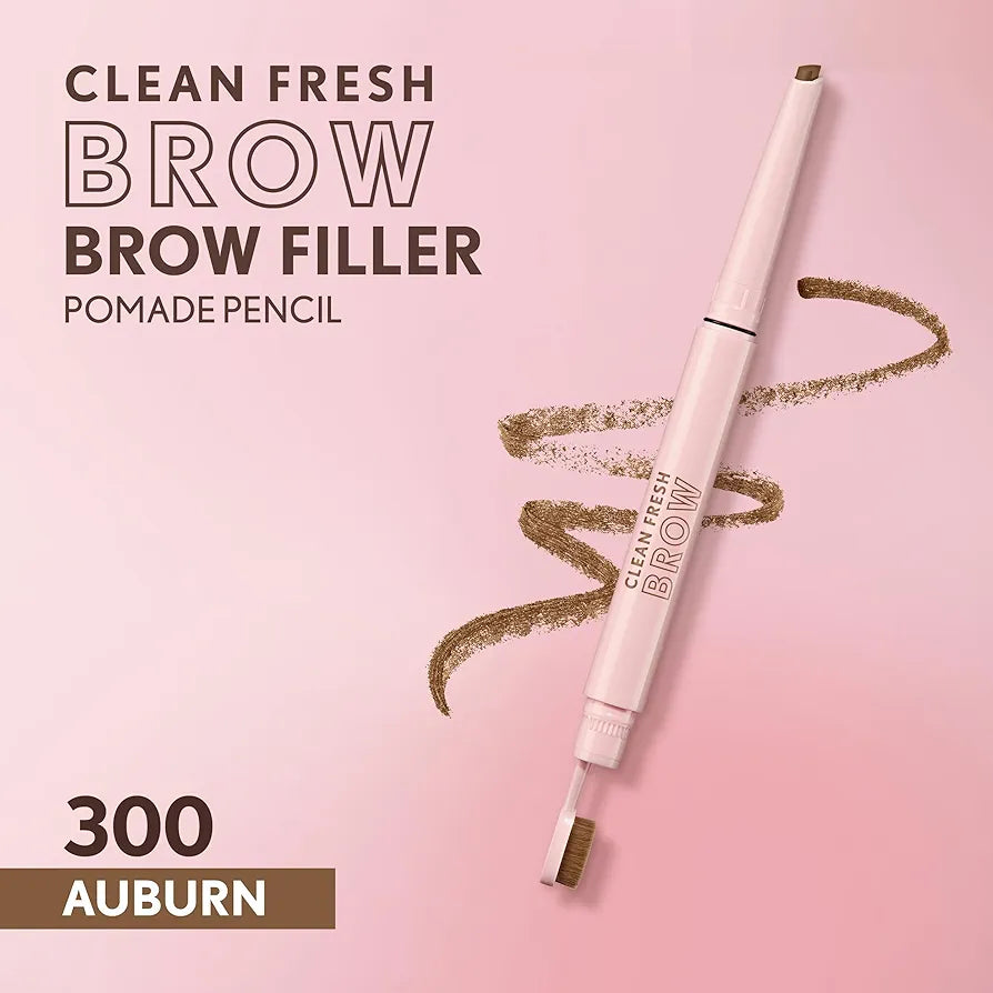 Covergirl Clean Fresh Brow Filler Pomade, 300 Auburn, Eyebrow Pencil, Ultra-Precise Tip, Creamy Formula, Highly Pigmented, Soft Matte Finish, Vegan Formula