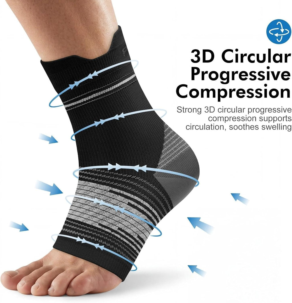 6 Pairs Plantar Fasciitis Socks for Men & Women, Ankle Brace Compression Socks with Arch Support