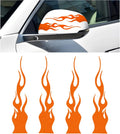 4 PCS Car Flame Reflective Sticker, Waterproof Racing Sports Flame Stripe Decal, Self Adhesive Bumper Decals Safety Stickers for Car Mirror Motorcycle Helmet, Car Accessories (Orange)