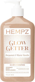 Hempz Glow Getter Body Lotion, Hydrating Moisturizer with Shimmer, 17 oz.