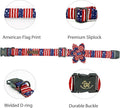 Independence Dog Collar, Patriotic Pet Collar with Flower American 4th of July Holiday