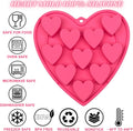 Heart Shaped Cake Pans Heart Silicone Mold for Baking, Large 2 Inches Molds, 10 Cavities Suitable for Ice Cube Mold, Chocolate Mold, Valentines