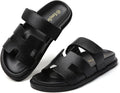 Women‘s Flats Sandals Casual Comfort Adjustable Strap Slip On Leather Walking Shoes