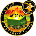 Dumpster Fire Challenge Coin, Colorful Fine Mini Dumpster Fire Coin
