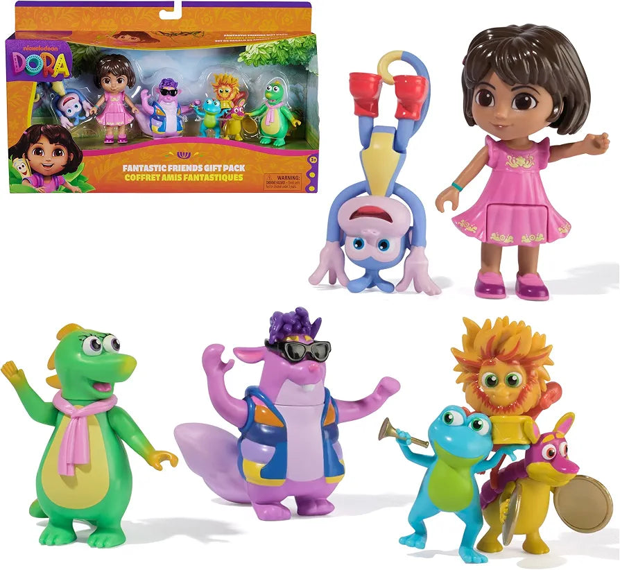 Dora, Fantastic Friends Gift Pack with Dora, Boots, Tico, Isa, and The Fiesta Trio, Toy Figures, Kids Toys for Girls & Boys Ages 3 and Up