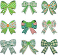 9 Pcs St. Patrick's Day Patches, Green Bow Patches, Irish Clover Lucky Shamrock