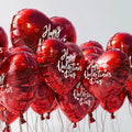 30 Happy Valentine's Day Foil Balloons 18 Inch Bulk Heart Balloons, Red Valentines Heart Balloons, Heart Shaped Balloons for Valentines Day Decorations Party Supplies