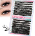 Lash Clusters Fluffy Eyelash Extensions 280Pcs 50D 60D Volume Individual Lashes DIY Lash Extensions D Curl Wispy Natural 8-16MM Mixed Clusters Lashes (50D+60D)