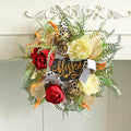 16in Rose Flowers Artificial Wreath for Door Wall Hanging Decor