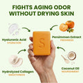 Swarva Japanese Persimmon Cleanser Bar for Body Odor, Persimmon Solution for Old People Smell - Natural Ingredient Body Bars, Organic Formula, Japanese Skin Care, Cleansing Hygiene 1 oz