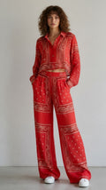 Sheer red bandana outfit