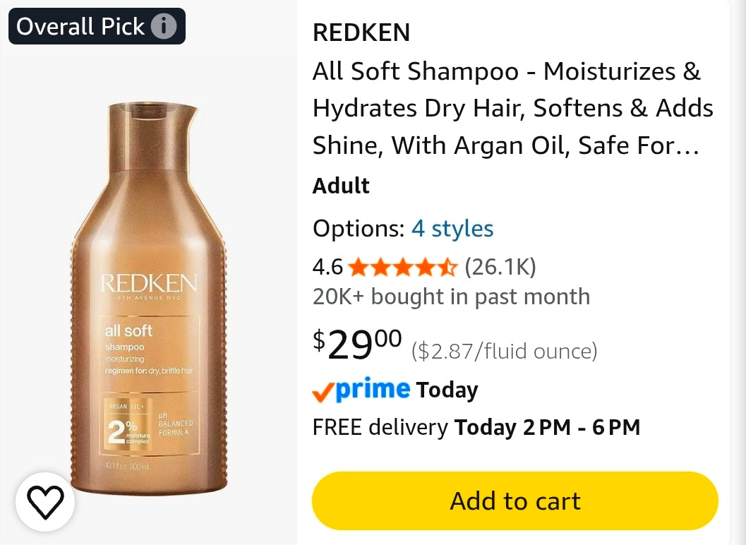 Redken all soft shampoo