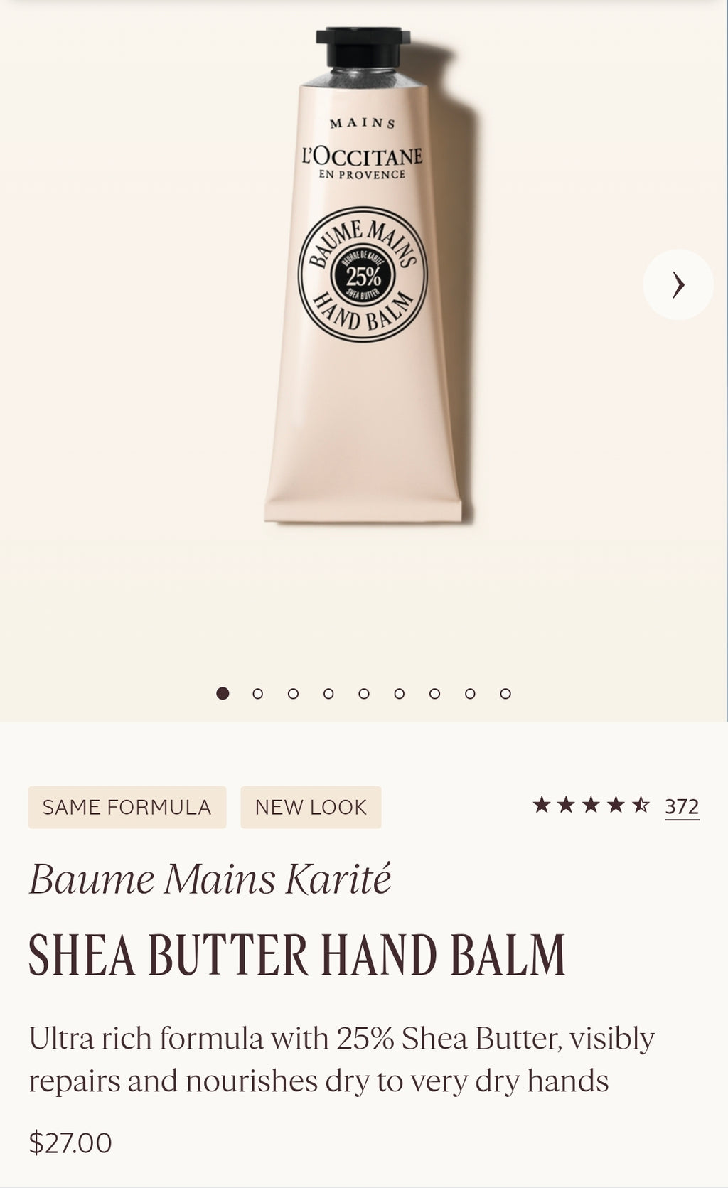 L'Occitane Baume Mains Intense
Shea Butter Hand Balm