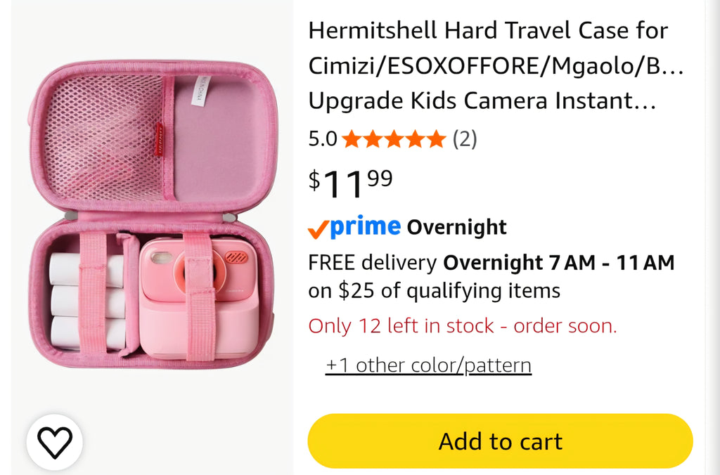 Hermitshell Hard Travel Case for Cimizi/ESOXOFFORE/Mgaolo/BOFIDAR/LETSHAHA/MindPal Upgrade Kids Camera Instant Print (Only Case) (Pink)