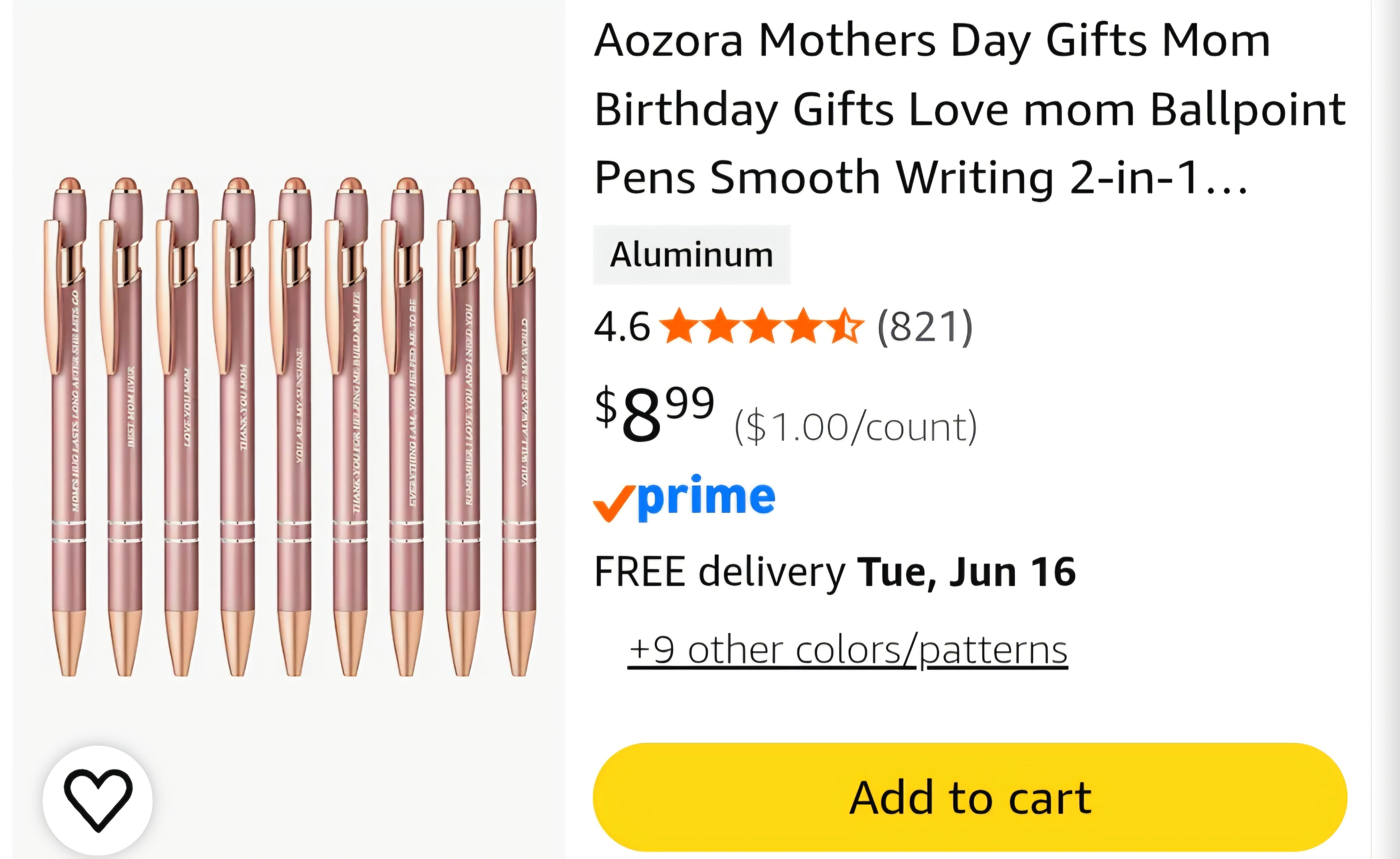 Mothers Day Gifts Mom Birthday Gifts Love mom Ballpoint Pens Smooth Writing 2-in-1 Stylus Retractable Ballpoint Pen with Stylus tip