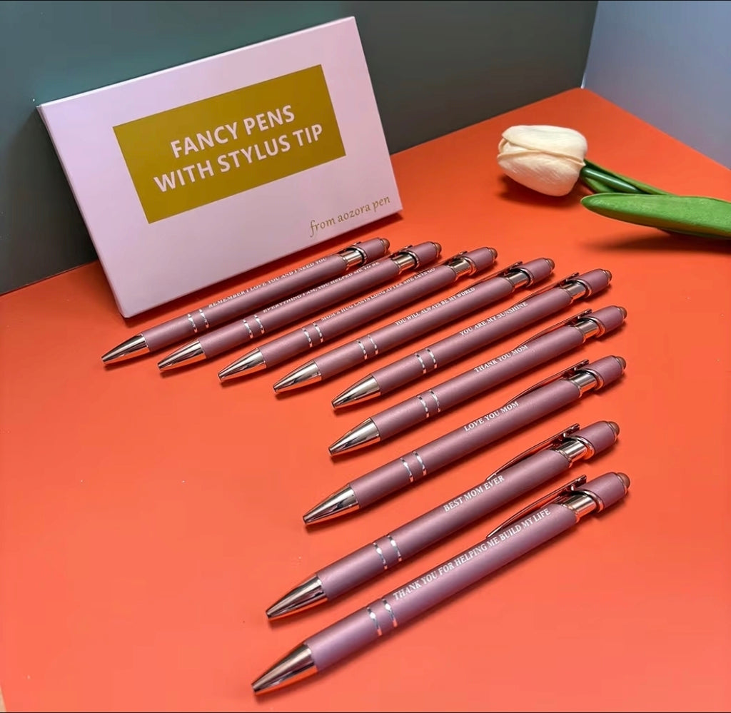 Mothers Day Gifts Mom Birthday Gifts Love mom Ballpoint Pens Smooth Writing 2-in-1 Stylus Retractable Ballpoint Pen with Stylus tip