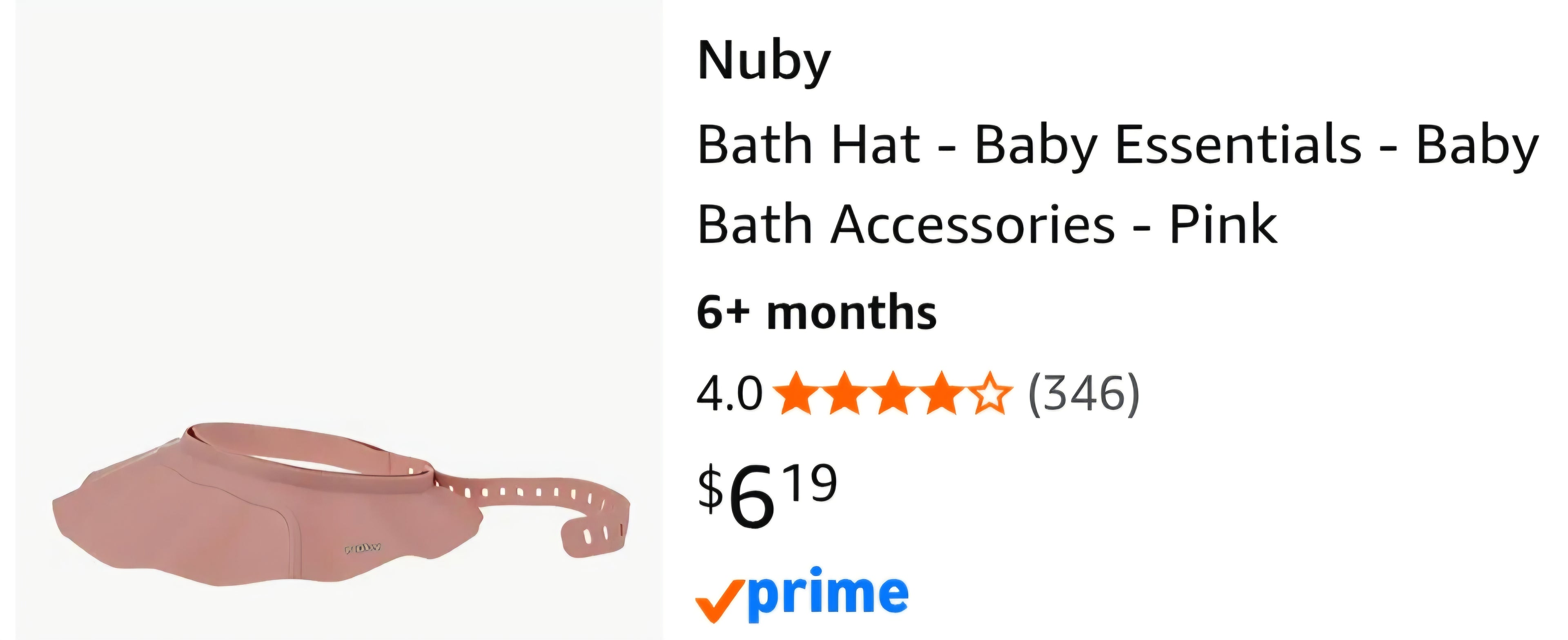 Nuby Bath Hat - Baby Essentials - Baby Bath Accessories - Pink