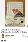 Vivitar E-Book Clear Case W/Decorative Sheets For 6” Kindles