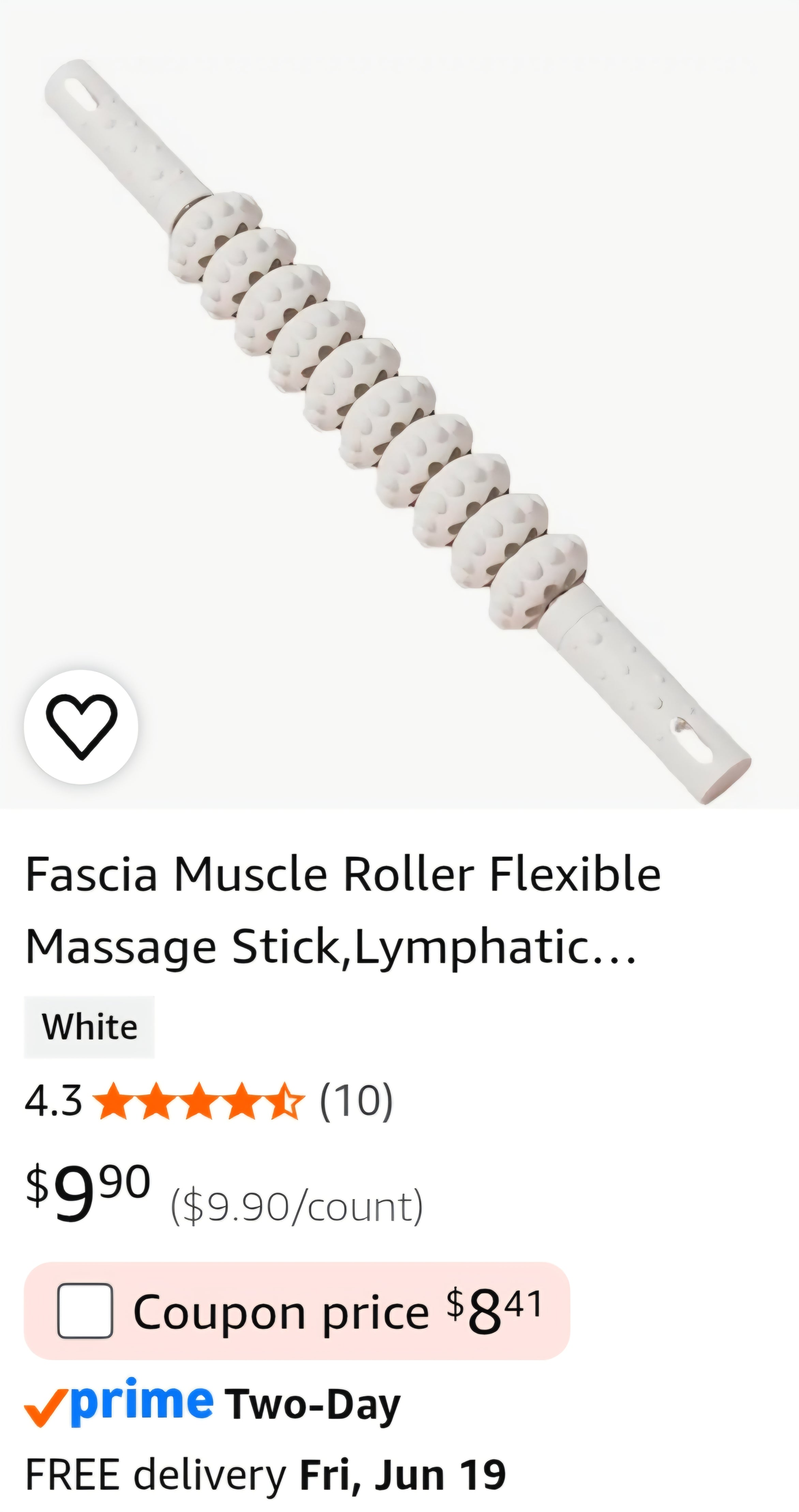 Fascia Muscle Roller Flexible Massage Stick,Lymphatic Drainage Massager Handheld pink