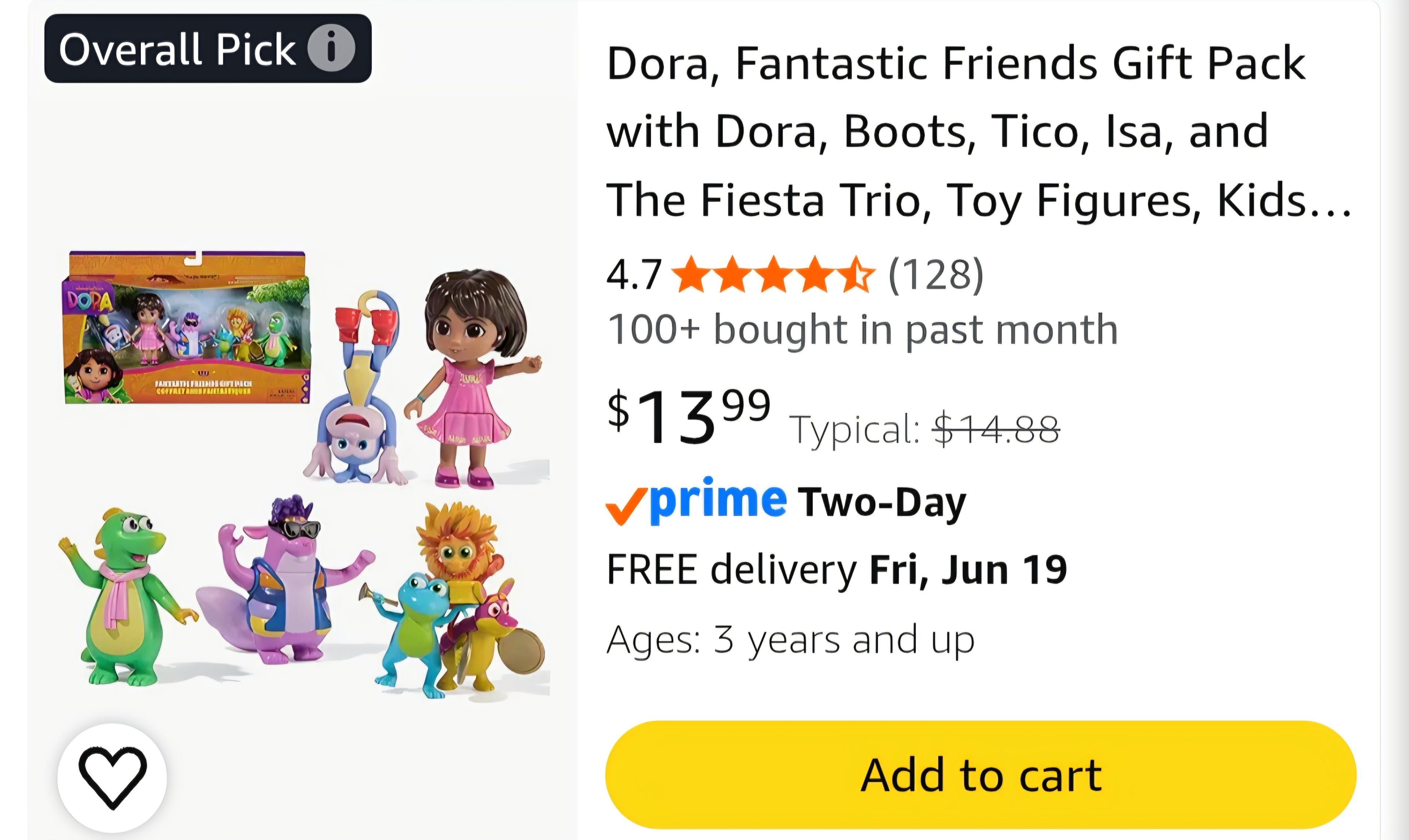 Dora, Fantastic Friends Gift Pack with Dora, Boots, Tico, Isa, and The Fiesta Trio, Toy Figures, Kids Toys for Girls & Boys Ages 3 and Up