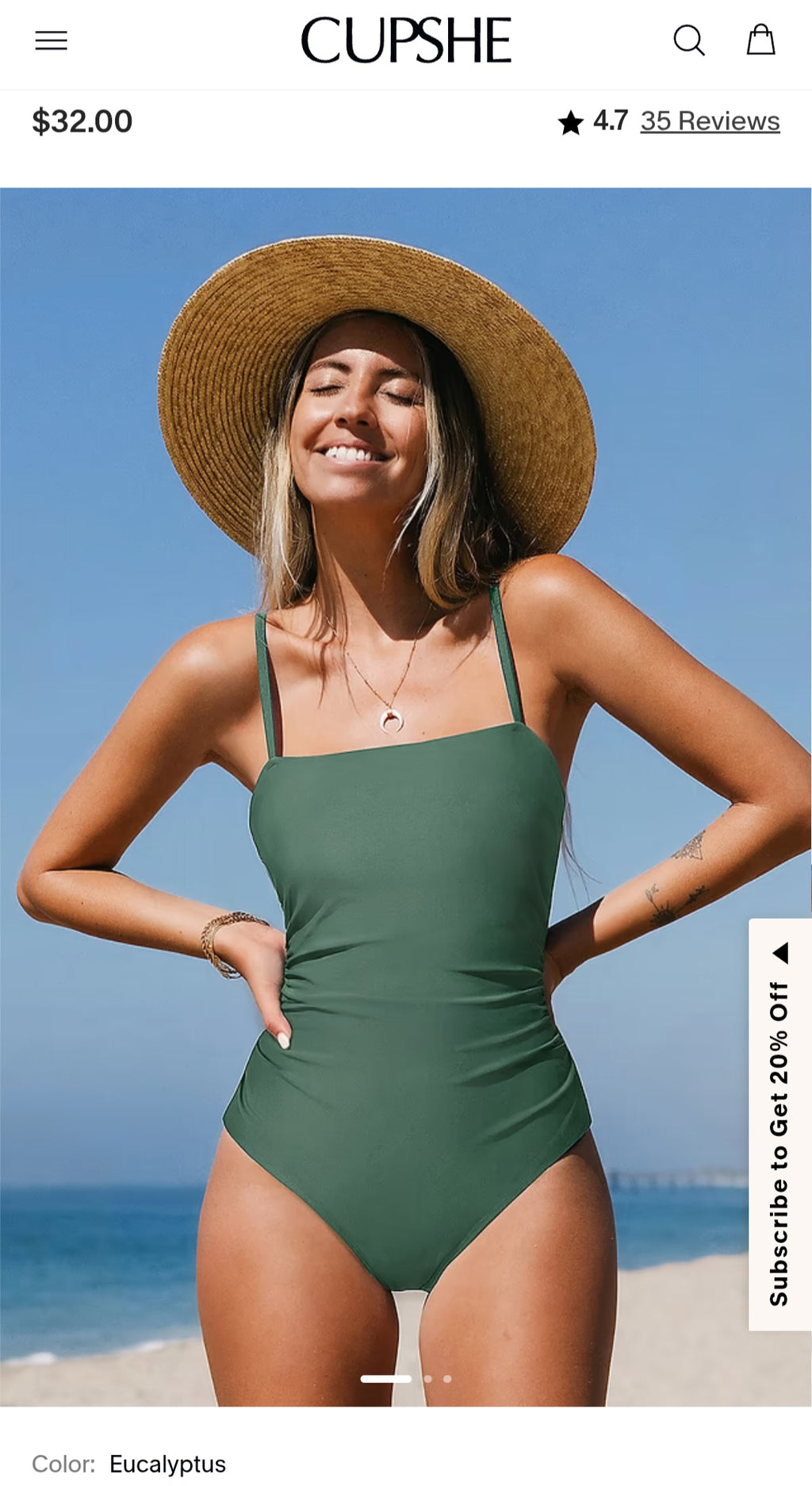 Cupshe Verdant Vibes Green One-Piece Swimsuit