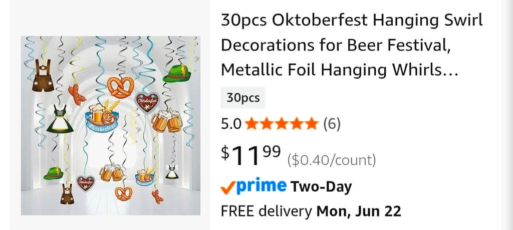 30pcs Oktoberfest Hanging Swirl Decorations for Beer Festival, Metallic Foil Hanging Whirls Ceiling Decor for Oktoberfest Themed Party Supplies