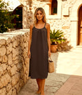 Women'S Suspender Backless Loose Casual Home Dress, Comfortable Suspender Dress