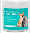 Cats Dogs Dental Care Finger Wipes, Dog Teeth Cleaning Wipes for Dogs & Cats, Gentle Cleansing, Freshens Breath and Reduce Plaque Tartar for Daily Oral Care for Pet Dogs Cats - 50 Count