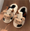 Cute Animal Cow Pig Men Women House Slippers, Comfy Memory Foam Cloudy Soft Slippers Plush Home Shoes for Bedroom Living Room Indoor
