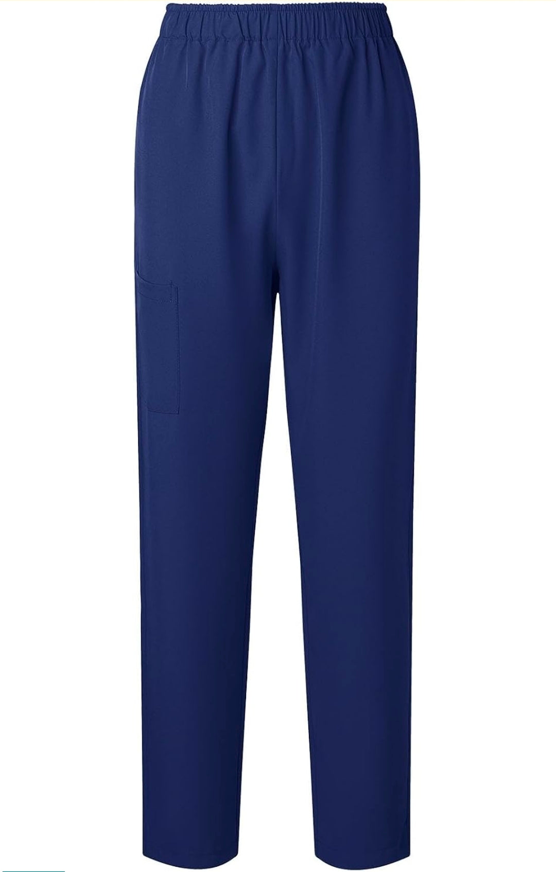 Women Scrub Pants Straight Leg Pull-on Pant Elastic Waist Stretchy Bottoms Nursing Work Trousers with Pocket