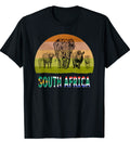 Big Five Retro Sunset Design for South Africa Safari T-Shirt 6XL