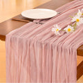 Pink Cheesecloth Table Runner Summer Boho Rustic Gauze Dusty Pink Farmhouse 120 inch 10FT