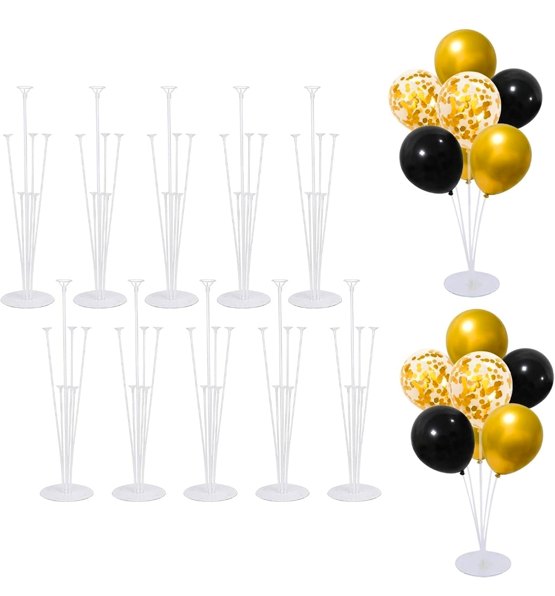Balloon Stand Kit For Table - 10 Sets Balloon Sticks with Base For Birthday Graduation Party Decorations