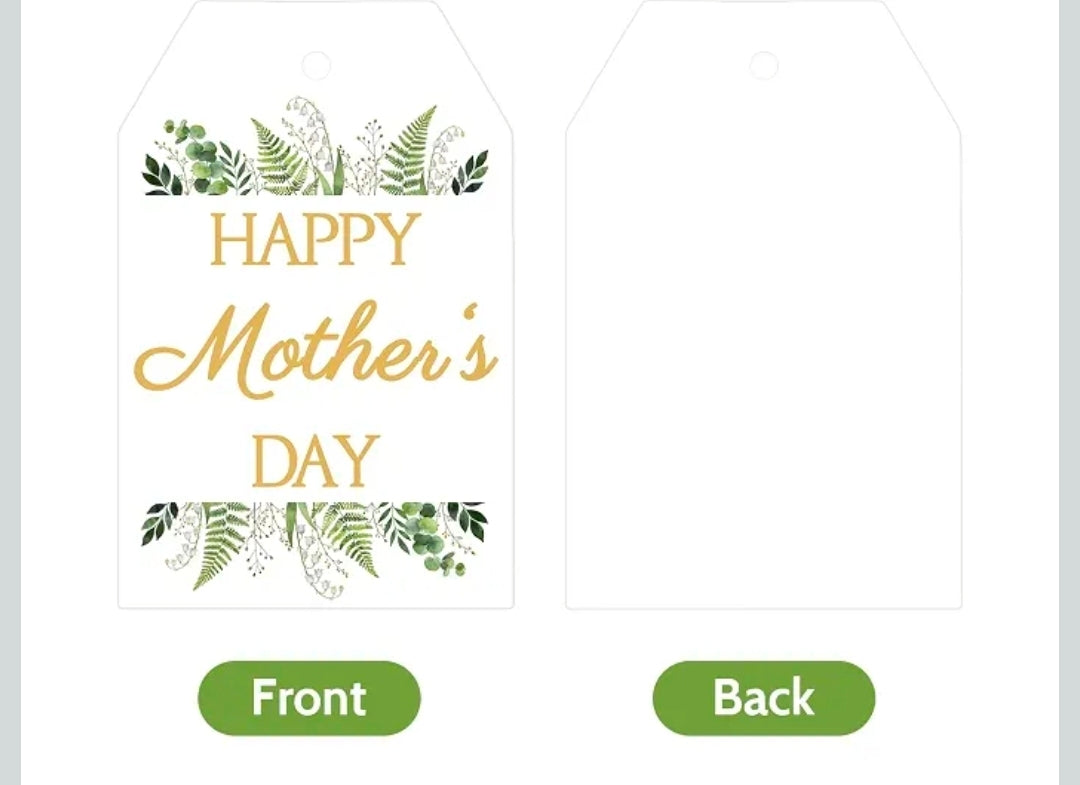 50Pcs Gift Tags for Mother Day Floral Mothers Day Tags String Happy Mothers Day Gift Tag White Kraft Paper