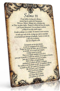 Salmo 91 Spanish Psalm 8x12 Inch Aluminum Metal Sign - Religious Scripture Wall Decor