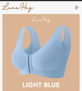LunaHug - Seamless Front Buckle Cross Back Shaping Bra 5XL blue