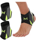 2Pcs Ankle Brace Compression Support Stabilizer,Lace-Up Sports Basketball Sprain Recovery Men Women Adjustable Foot Ankle Orthopedic Grade Tendonitis Protection (Green)