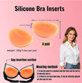 Silicone Bra Inserts Push Up Pads, Non-Adhesive Reusable Invisible Breast Enhancers for A-D Cup, Add 2 Cup Size Natural Look, Unlined Bra Paddings for Bikini Swimsuit Wedding Dress Beige 1 Pair