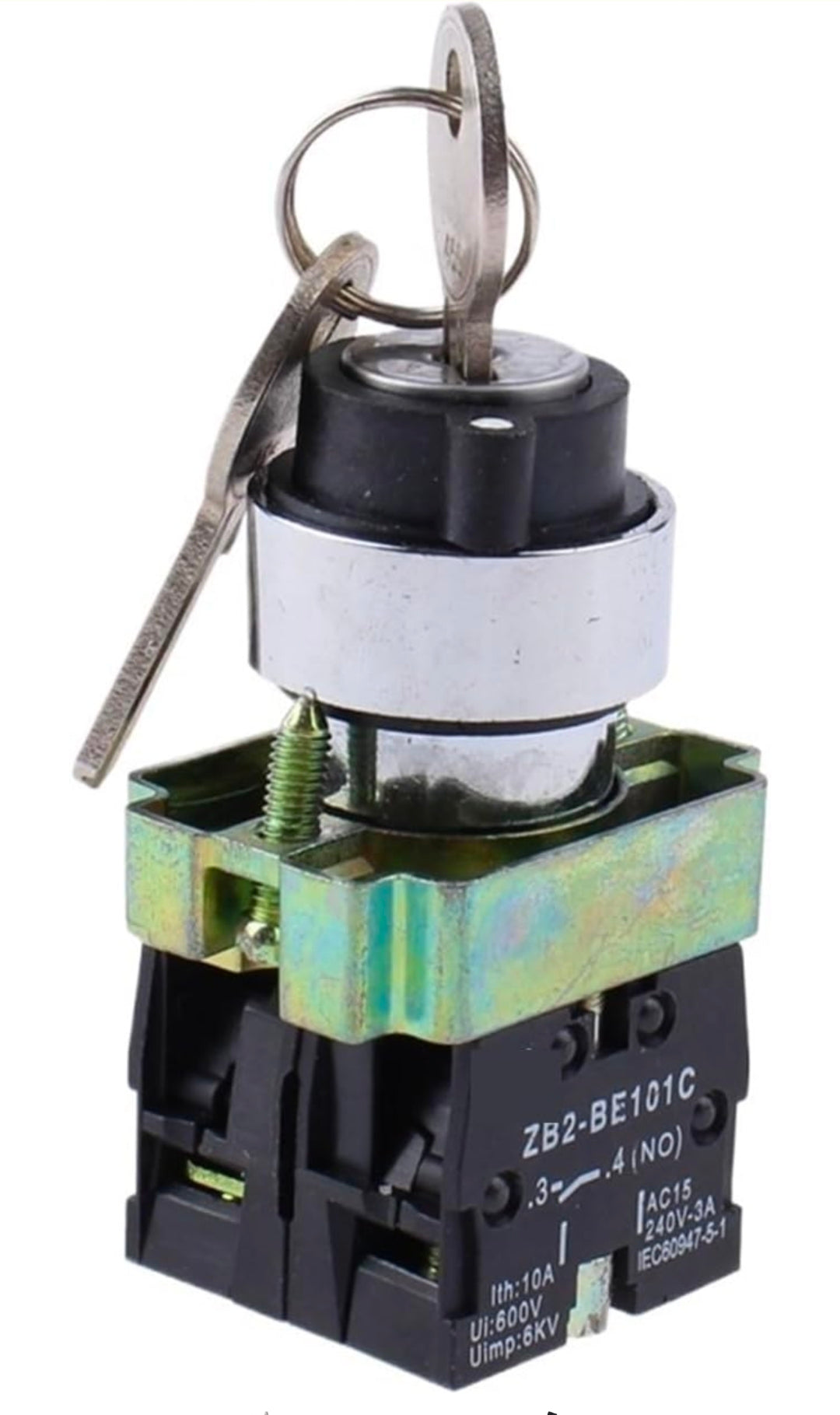 1PCS Key Control knob Switch 1NO /2NO 2/3 22mm XB2-BG65