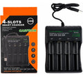 4-Bay Smart USB Li-ion Battery Charger, Only Charger for 3.7V Rechargeable Lithium Cells, Compatible with 18650 14500 16340 Batteries (Batteries Not Included)
