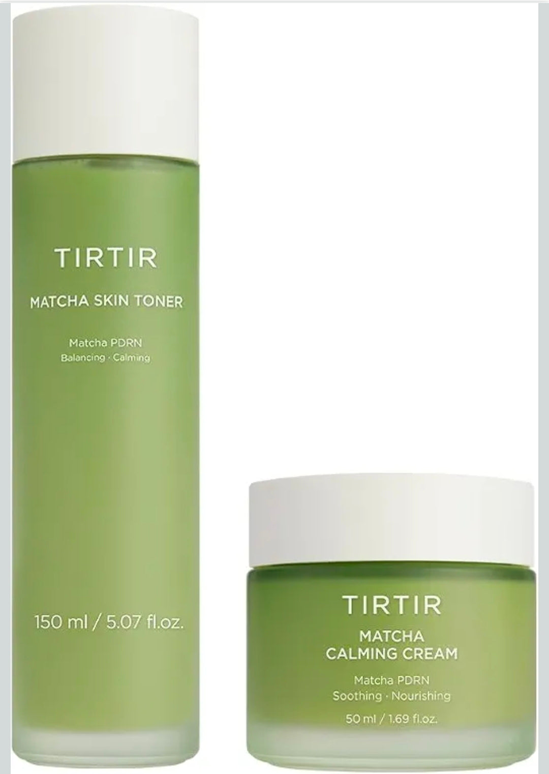 TIRTIR Matcha PDRN Duo | Korean Skincare Bundle for Redness Care and All Day Hydration for Sensitive Skin