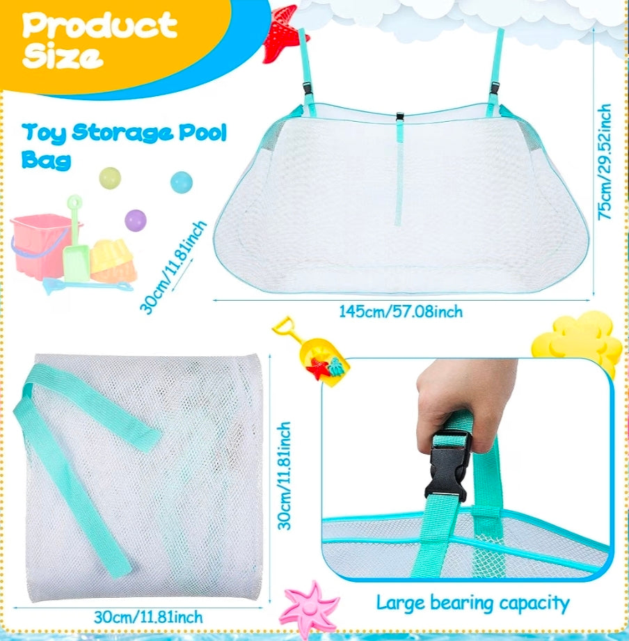Pool Float Storage Bag Large Adjustable Hanging Swimming Pool Net Bag