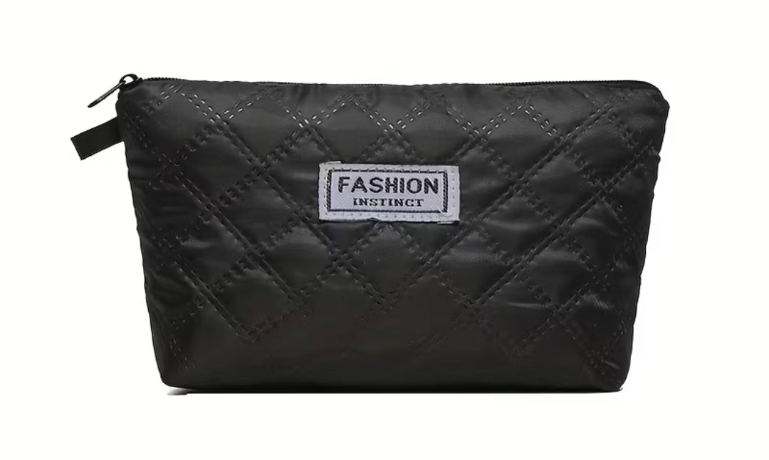 Makeup Bag - Square Bag for Both Men And Women Diamond-Shaped Grid black