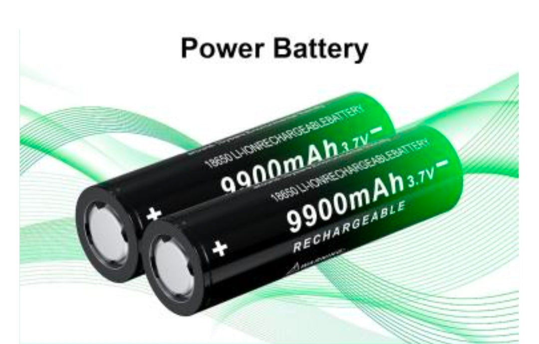 18650 Rechargeable Battery 9900mAh Flat Top 2 Pack 3.7Volt 18650 Batteries